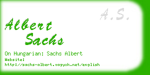 albert sachs business card